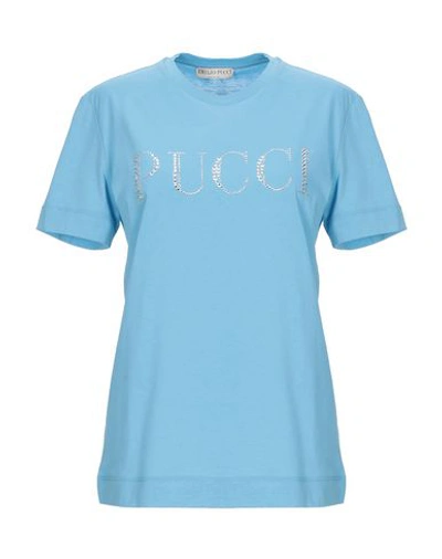 Shop Emilio Pucci T-shirt In Sky Blue