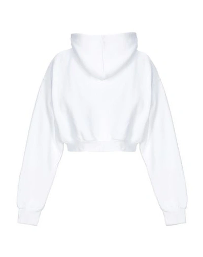 Shop Andrea Crews Hooded Sweatshirt In White