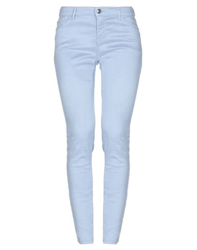 Shop Emporio Armani Casual Pants In Sky Blue