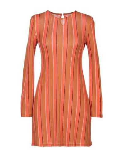 Shop Simon Miller Woman Mini Dress Orange Size 3 Cotton, Rayon, Nylon, Polyester