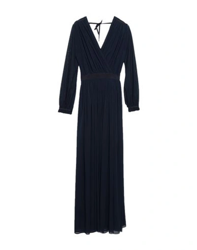 Shop Atos Lombardini Long Dress In Dark Blue