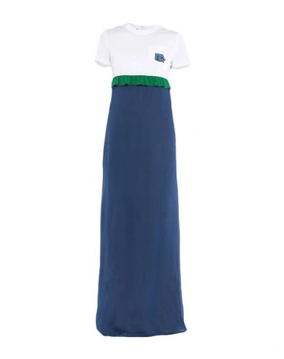 Shop Prada Long Dresses In Bright Blue