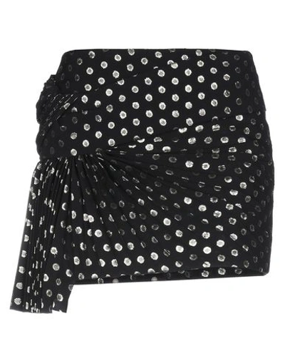 Twist-front Pleated Metallic Fil Coupé Silk-blend Mini Skirt In Black