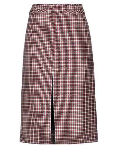 Shop Courrèges Midi Skirts In Brick Red