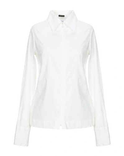 Shop Paul & Shark Solid Color Shirts & Blouses In Ivory