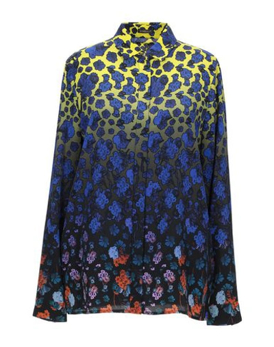 Shop Versace Floral Shirts & Blouses In Blue