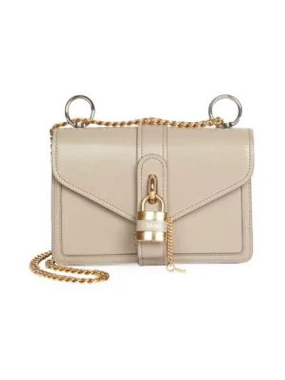 Shop Chloé Aby Leather Shoulder Bag In Motty Grey