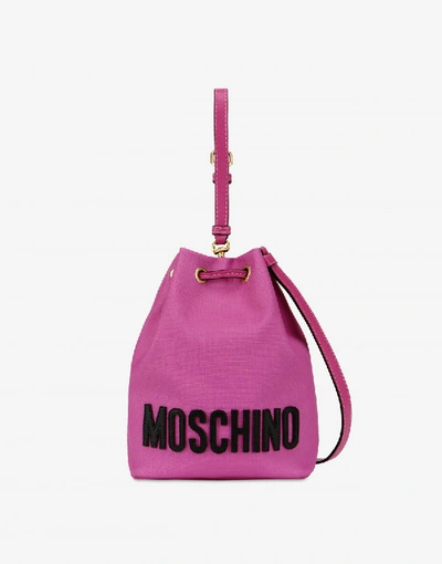 Shop Moschino Roman Teddy Bear Mini Bucket Bag In Black