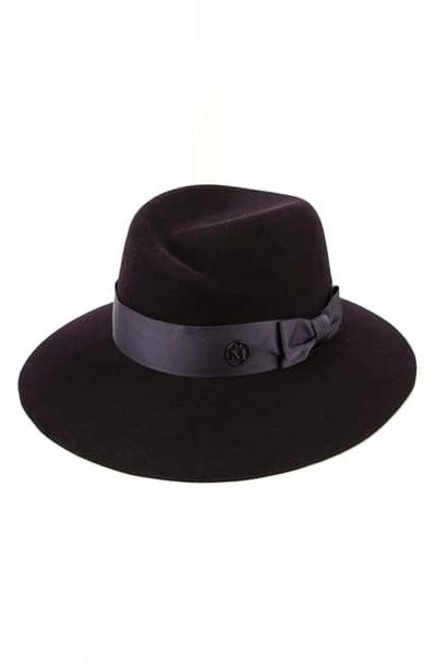 Shop Maison Michel Virginie Fur Felt Hat In Dark Purple