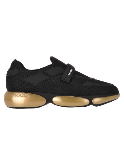 Shop Prada Cloudbust Sneakers In Black Gold