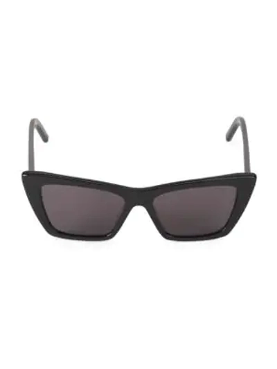 Shop Saint Laurent 53mm Cat Eye Sunglasses In Black