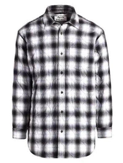 Shop Acne Studios Sakari Check Flannel Shirt In Black White
