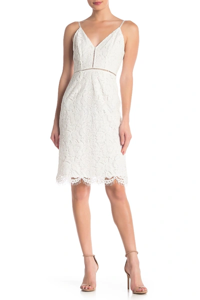 Shop Astr Lace V-neck Sheath Dress In White