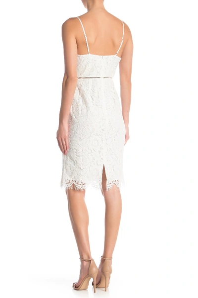 Shop Astr Lace V-neck Sheath Dress In White