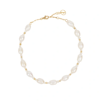 Shop Anissa Kermiche Serpent Freshwater Pearl Anklet