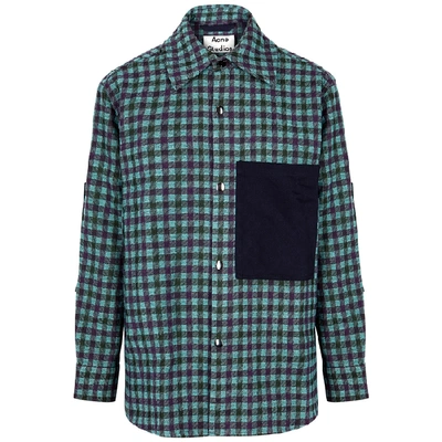 Shop Acne Studios Osman Checked Wool-blend Jacket In Multicoloured