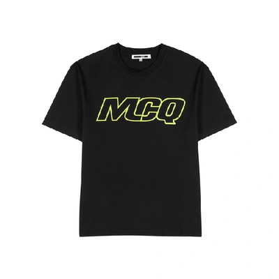 Shop Mcq By Alexander Mcqueen Black Logo-print Cotton T-shirt