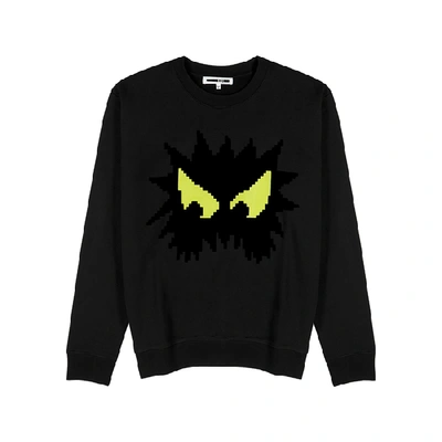 Shop Mcq By Alexander Mcqueen Black Printed Cotton Sweatshirt