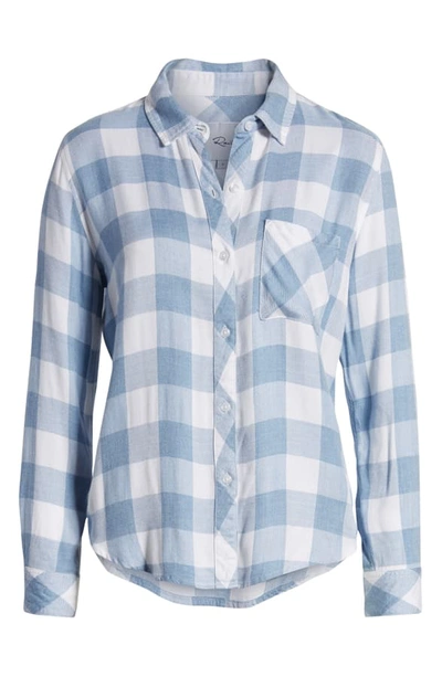 Shop Rails Hunter Plaid Shirt In White Powder Blue
