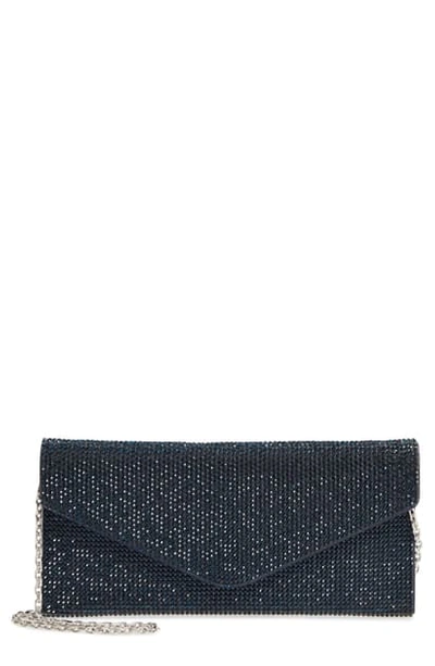 Shop Judith Leiber Couture Beaded Envelope Clutch In Midnight Navy