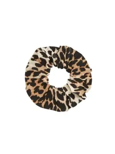 Shop Ganni Leopard-print Scrunchie