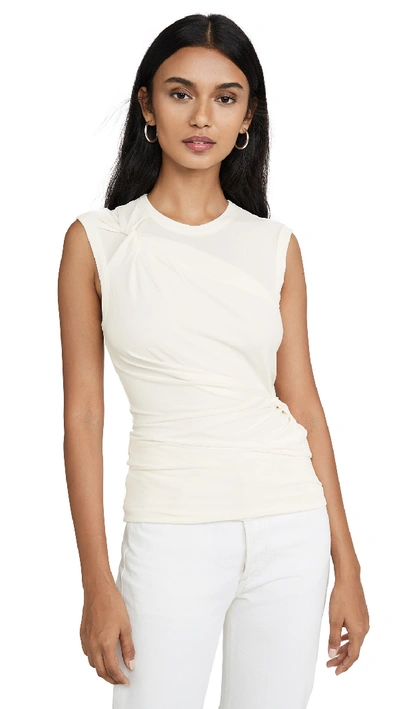 Shop Alexander Wang T Twisted Crepe Jersey Top In Cream