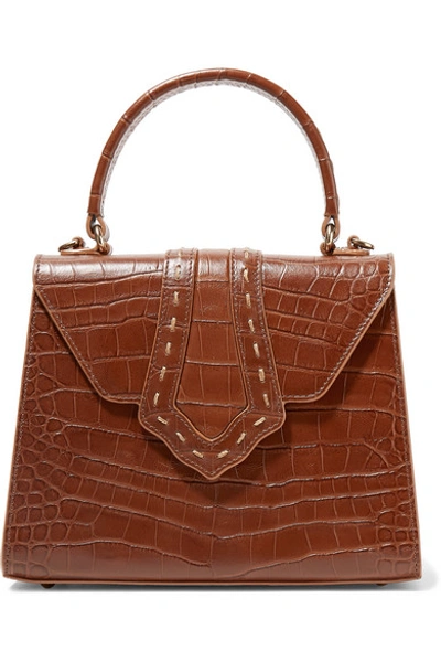 Shop Mehry Mu Fey Croc-effect Leather Tote In Brown