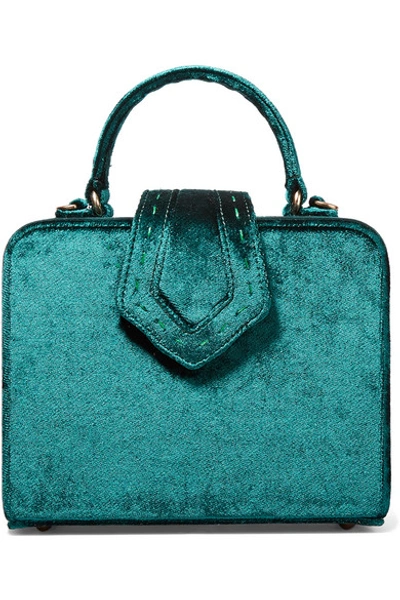 Shop Mehry Mu Fey Mini Velvet Tote In Emerald