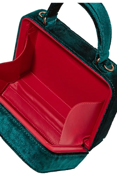 Shop Mehry Mu Fey Mini Velvet Tote In Emerald