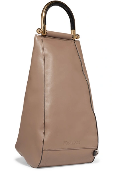 Shop Jw Anderson Wedge Leather Shoulder Bag In Tan