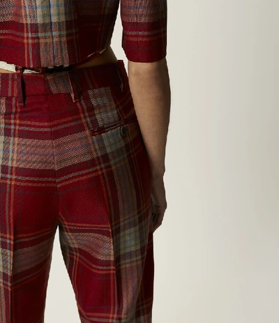 Shop Vivienne Westwood Long George Trousers Burgundy Tartan In Red Tartan