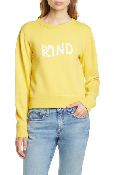 Shop Rag & Bone Be Kind Embroidered Sweatshirt In Yellow