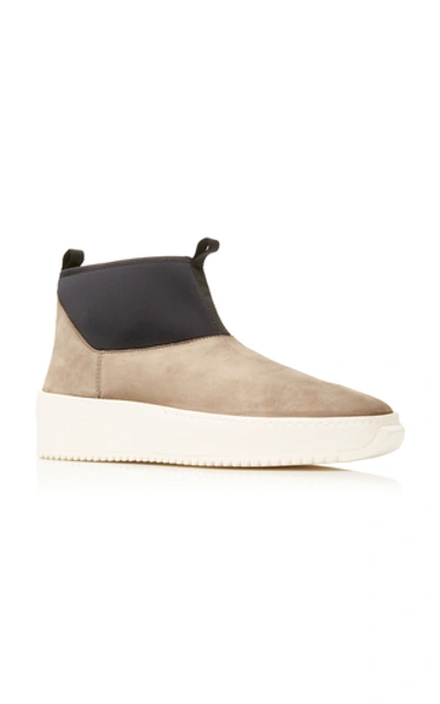 Shop Fear Of God Polar Wolf Leather And Neoprene Boots In Brown