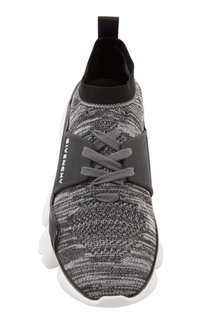 Shop Givenchy Jaw Leather And Nylon Sneakers In Grey