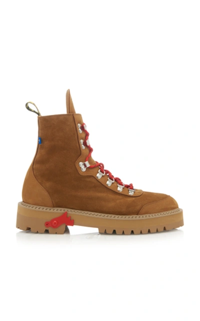 Shop Off-white Suede Hiking Boots In Brown