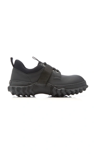 Shop Marni Leather, Rubber And Mesh Sneakers In Black