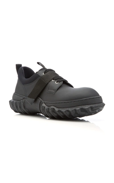 Shop Marni Leather, Rubber And Mesh Sneakers In Black