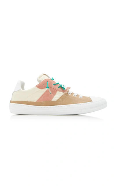 Shop Maison Margiela Replica Suede, Shell And Canvas Low-top Sneakers In Neutral