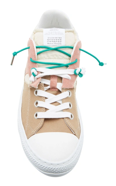 Shop Maison Margiela Replica Suede, Shell And Canvas Low-top Sneakers In Neutral