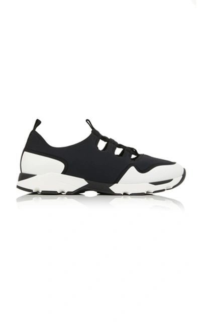 Shop Marni Tessuto Techico Two-tone Neoprene Sneakers In Black/white