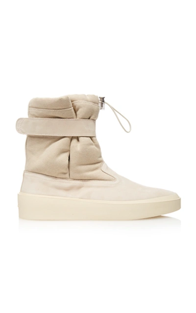 Shop Fear Of God Ski Lounge Suede And Canvas Sneakers In Neutral