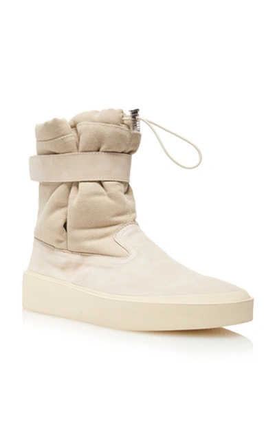 Shop Fear Of God Ski Lounge Suede And Canvas Sneakers In Neutral