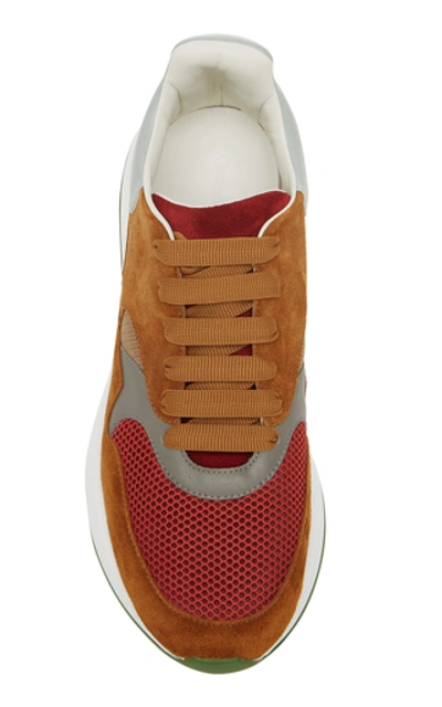 Shop Alexander Mcqueen Suede, Mesh And Leather Sneakers In Multi