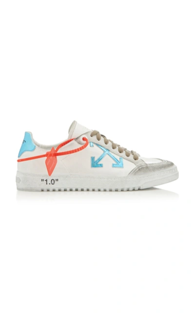 Shop Off-white 2.0 Distressed Pvc-trimmed Suede And Leathe In White