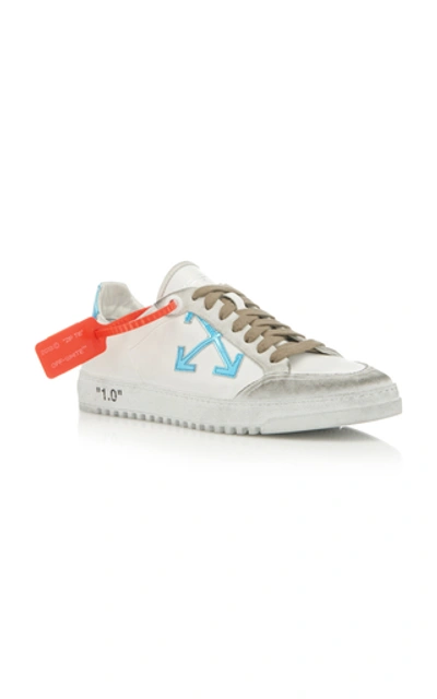 Shop Off-white 2.0 Distressed Pvc-trimmed Suede And Leathe In White
