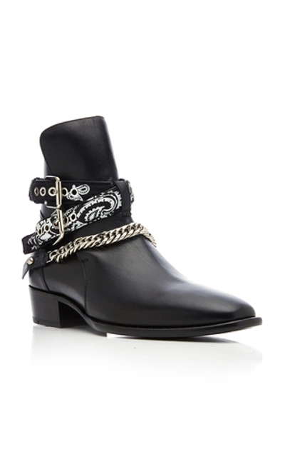 Shop Amiri Buckled Leather Boots In Black