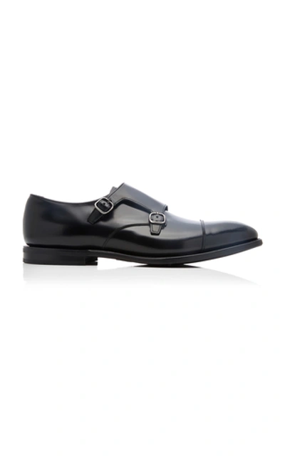 Shop Church's Saltby Leather Monk Strap Shoes In Black