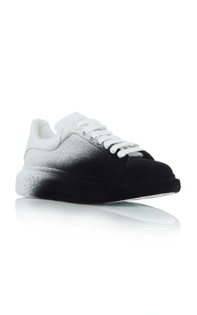 Shop Alexander Mcqueen Two-tone Leather Low-top Sneakers In Black/white