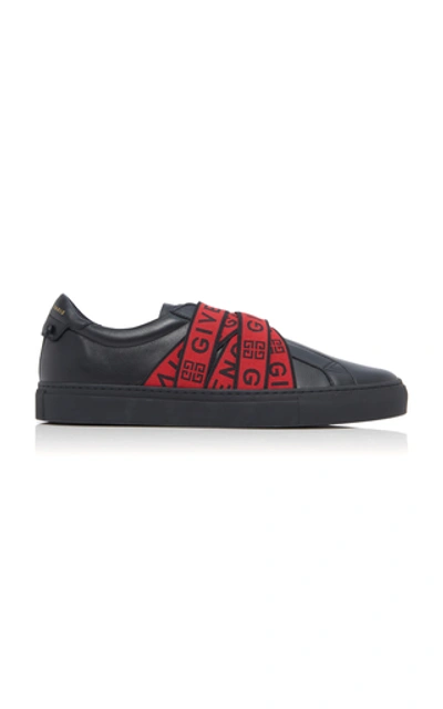 Shop Givenchy Urban Street Logo-embellished Leather Sneakers In Black