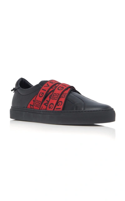 Shop Givenchy Urban Street Logo-embellished Leather Sneakers In Black